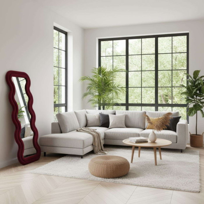 Hanah Home Espejo Cheval Rojo Burdeos